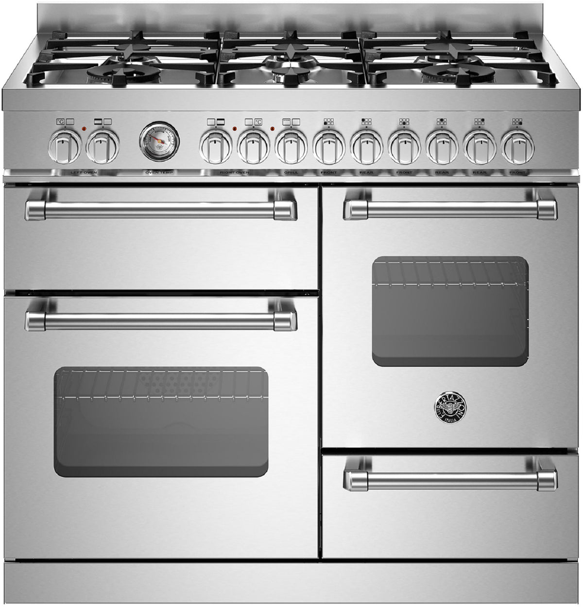 BERTAZZONI MAS106L3EXC 110cm Electric Triple Oven 6 burner Gas Hob Range Cooker in Stainless Steel