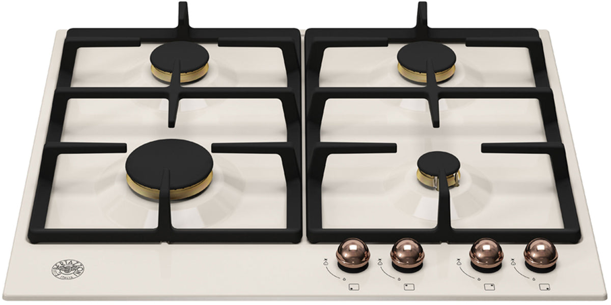 BERTAZZONI P604HERAC Gas Hob in Ivory with Copper Detail