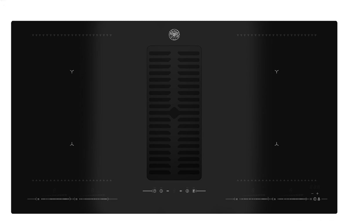 BERTAZZONI P904ICHNE 90cm Induction Hob with central integrated Hood in Black Glass