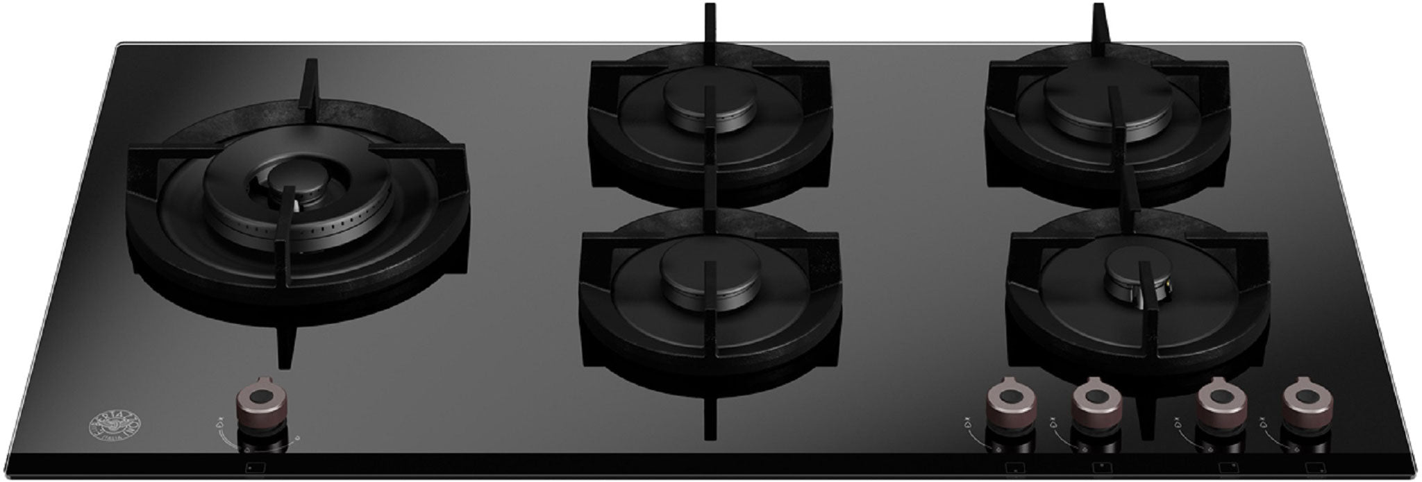 Bertazzoni P905LPROGNE Professional 5 burner gas hob 90 cm - black glass