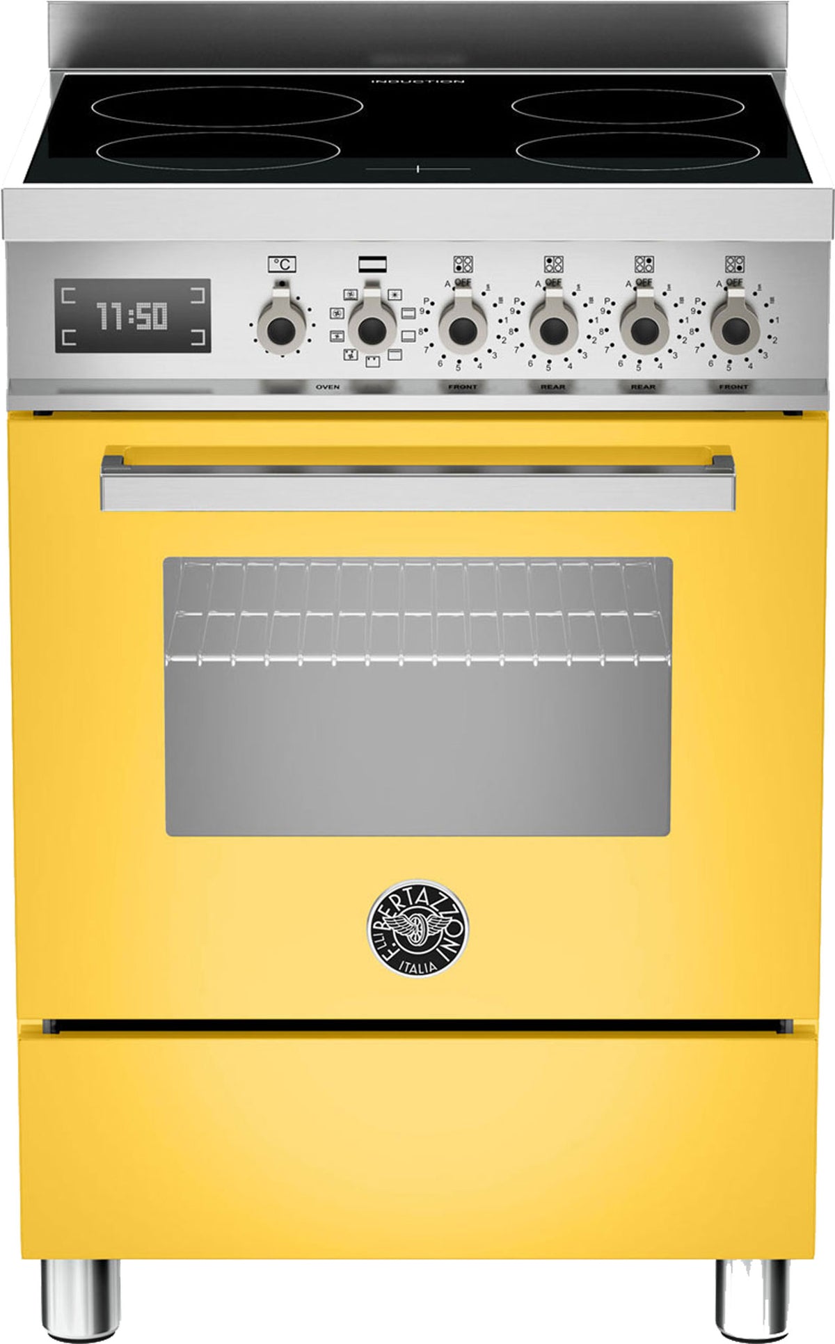 Bertazzoni Pro64I1Egit Single Oven Induction 60Cm Range Cooker In Yellow