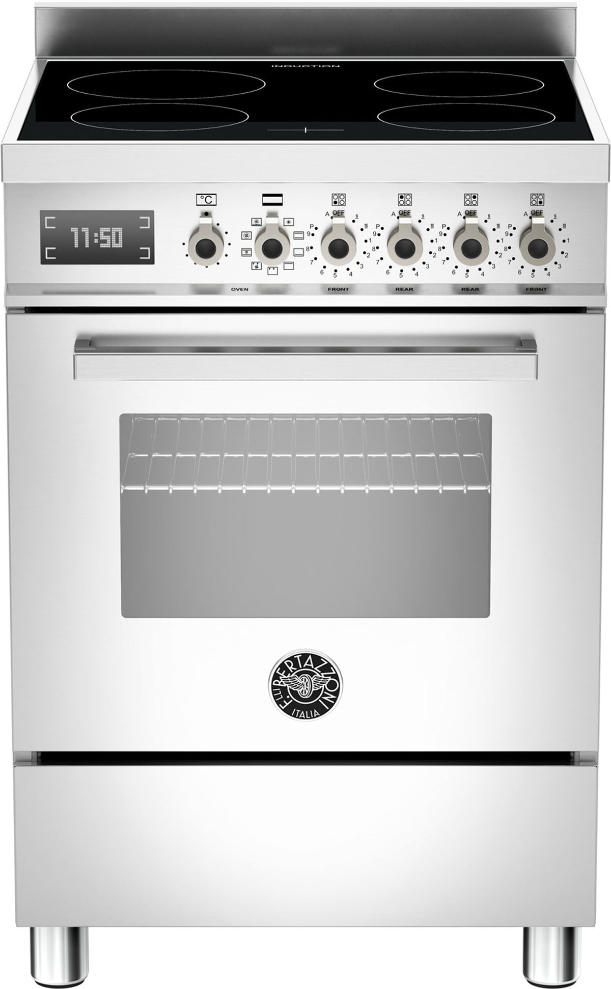 Bertazzoni Pro64I1Ext Single Oven Induction 60Cm Range Cooker In Stainless Steel