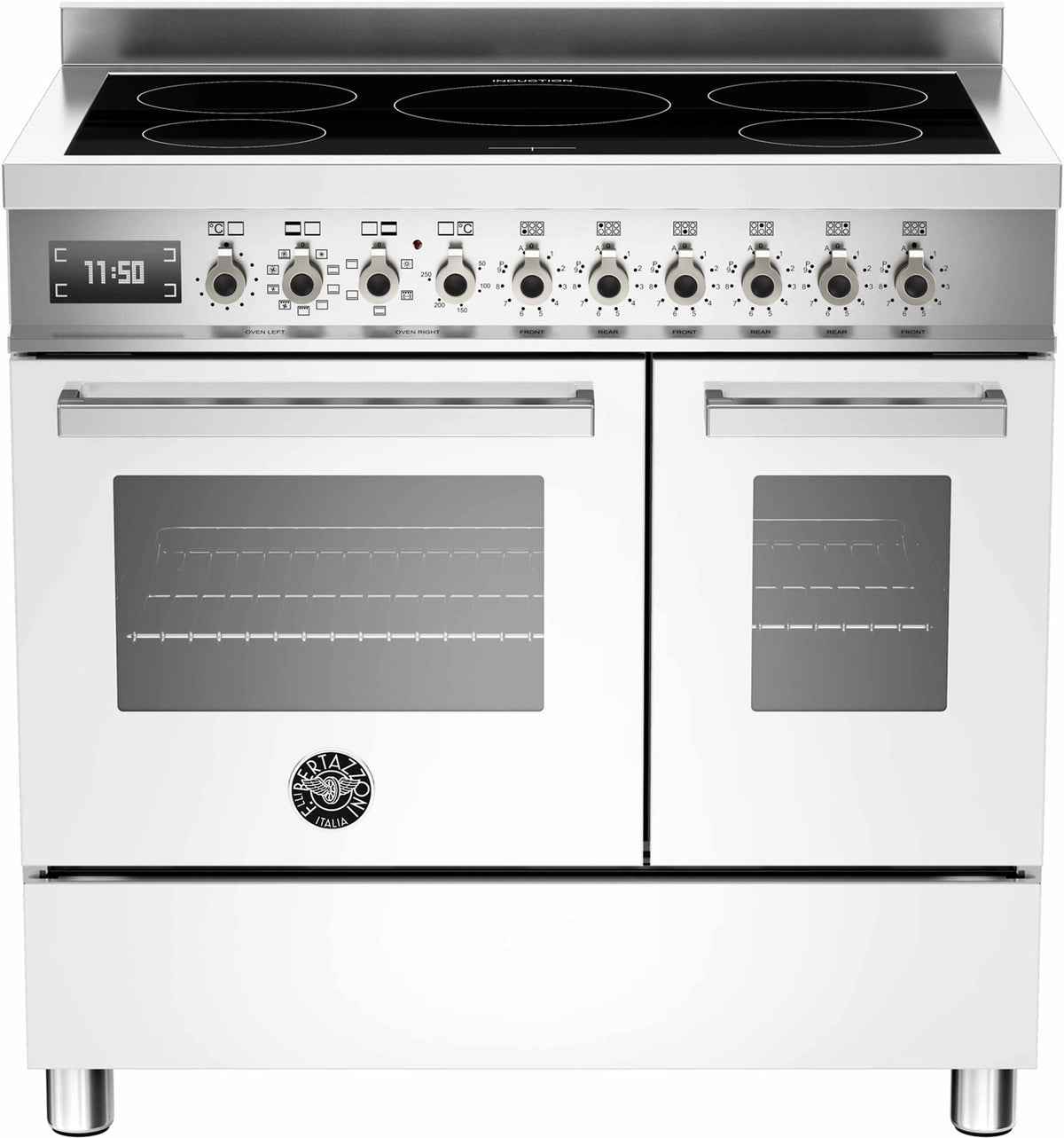 Bertazzoni Pro95I2Ebit Double Oven Induction 90Cm Range Cooker In White