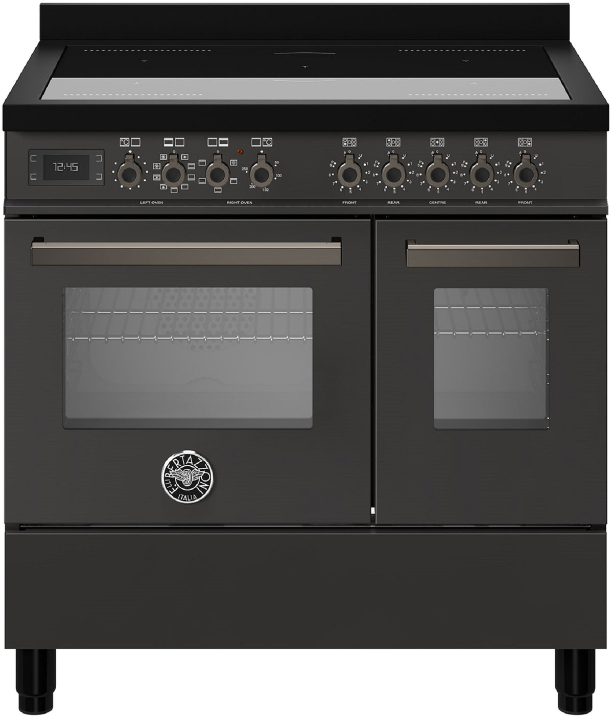 BERTAZZONI PRO95I2ECAT 90cm Electric Double Oven 5 Zone Induction Hob Range Cooker in Carbonio