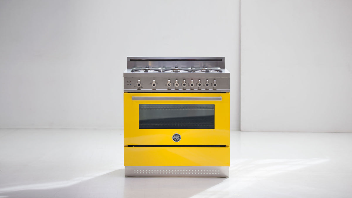 Bertazzoni Pro95I1Egit Single Oven Induction 90Cm Range Cooker In Yellow