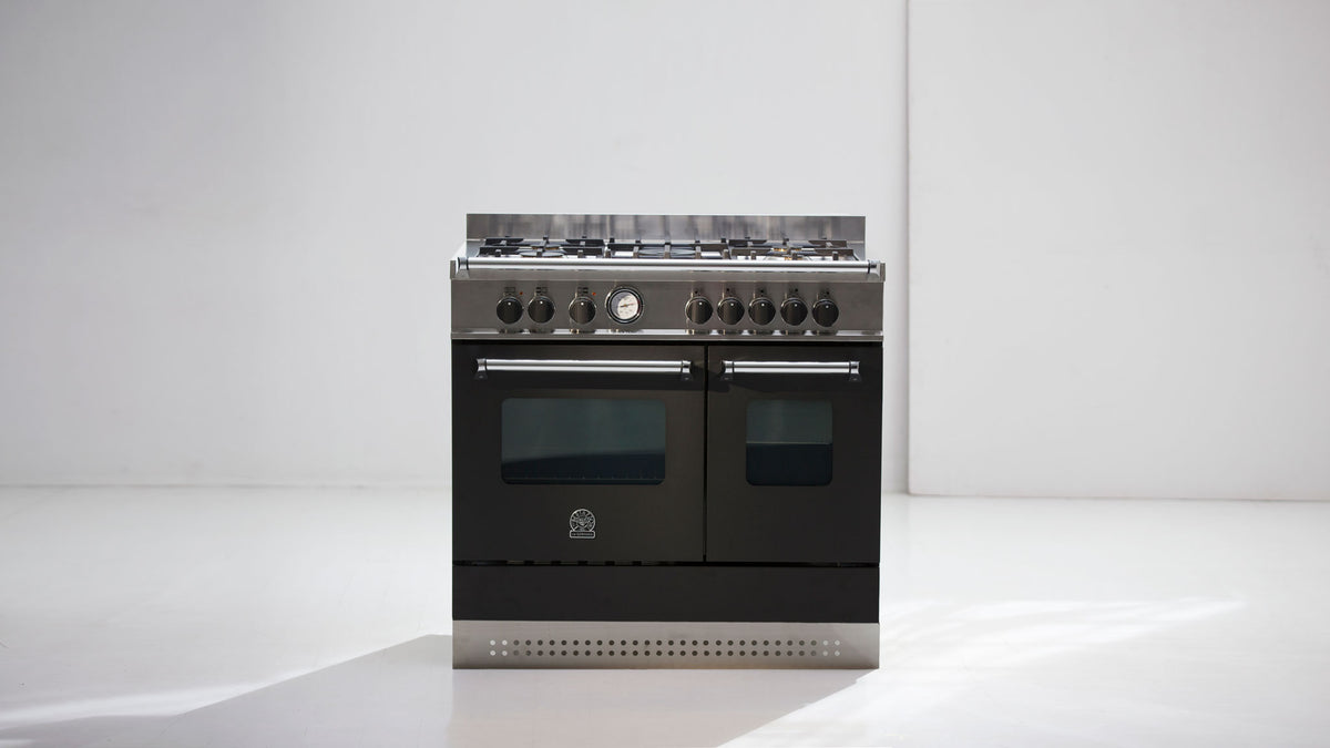 Bertazzoni Pro106L2Enet Double Oven Dual Fuel 100Cm Range Cooker In Black